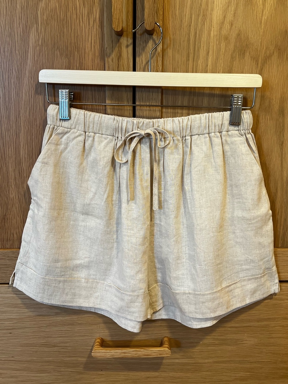 Princess Polly Linen Blend Shorts Light Beige US Size 4 Small Beach Travel Pool